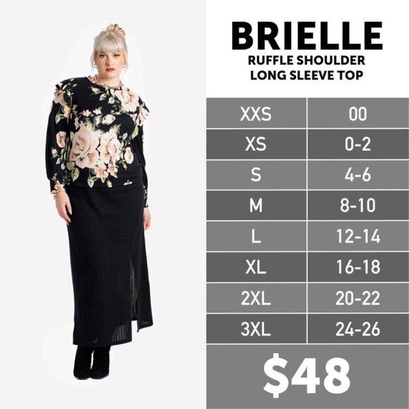 EUC - LULAROE - BRIELLE TOP - LONG SLEEVE - 2XL - Picture 8 of 8